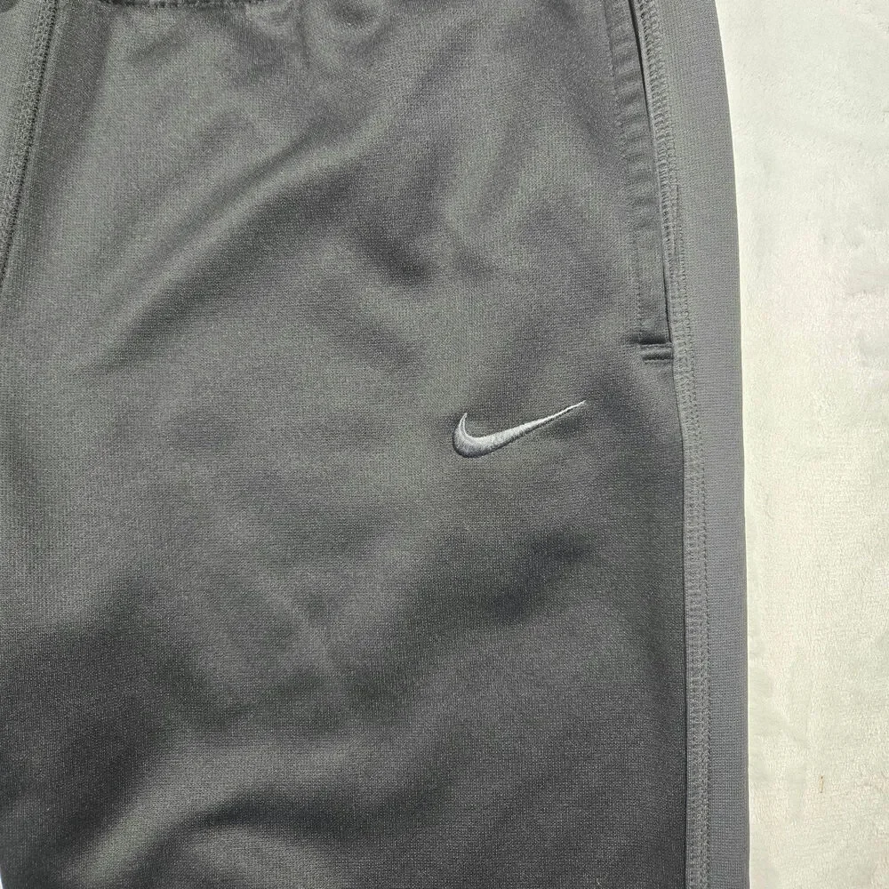 Nike Pants Size XL (32x30) Black Therma Fit Swoosh‎ Track Sweatpants Ankle Zip